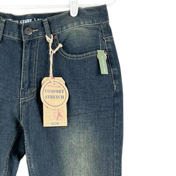 NWT Vintage Genes Men's Slim Fit Jeans Sz 28x30 Slim Leg Dark Blue Stretch Denim - Picture 14 of 14